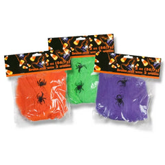 Spider Webbing w/ 2 Spiders Assorted Colors 2oz