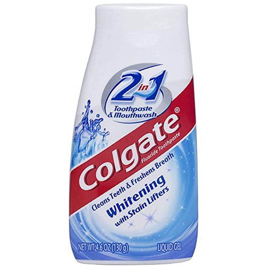 Colgate 2in1 Whitening w/ Stain Lifters Liquid Gel Toothpaste & Mouthwash 4.6oz