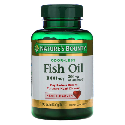 Nature's Bounty Oder-Less Fish Oil 1000mg/300mg of Omega-3 (120 coated softgels)