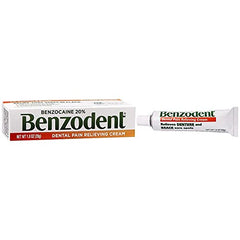 Benzodent Benzocaine 20% Dental Pain Relieving Cream 1.0oz