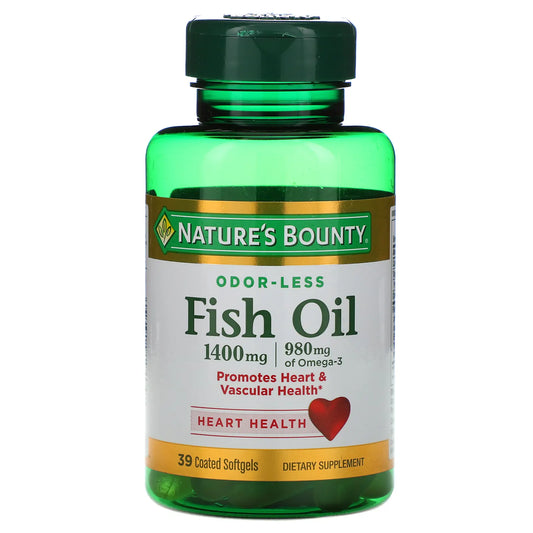 Nature's Bounty Oder-Less Fish Oil 1400mg/980 of Omega-3 (39 coated softgels)
