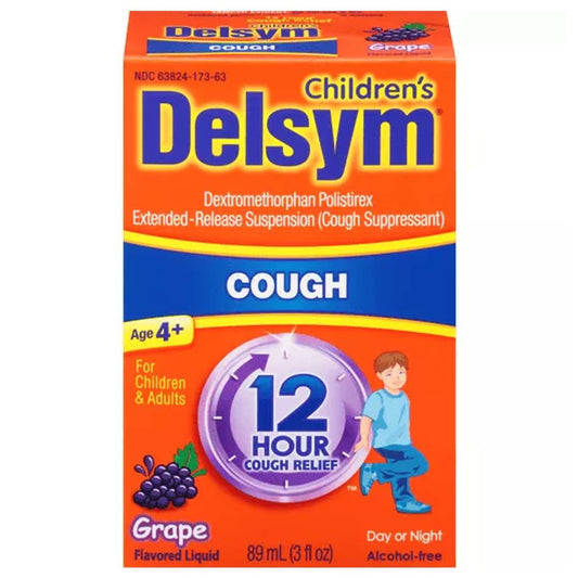 Delsym Children's Cough Relief 12 Hour Grape Flavored Liquid 3fl oz