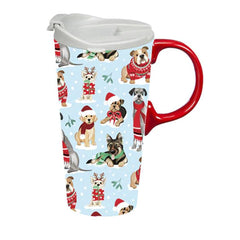Winter Dogs in Scarves Ceramic Cup