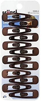 Scunci Brown Snap Clips 12pcs