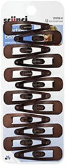 Scunci Brown Snap Clips 12pcs