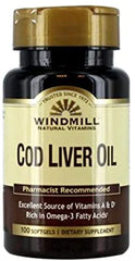 Windmill Natural Vitamins Cod Liver Oil (100 softgels )