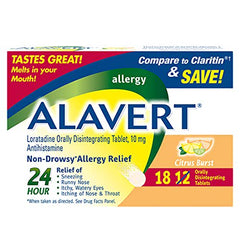 Alavert Allergy Relief 24 Hour Citrus Burst Orally Disintegrating Tablets 18ct