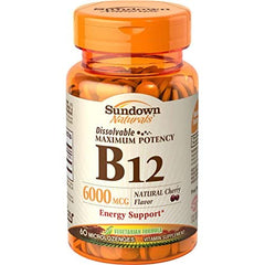 Sundown, Sublingual B-12 6000 Mcg Tablets, 60ct