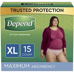 DEPEND UNDERWEAR WOMEN 15CT EXTRA LARGE