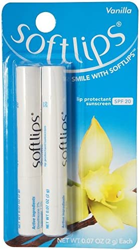 Softlips Vanilla Lip Protectant with SPF20 Net Wt 0.07oz (2g) Each