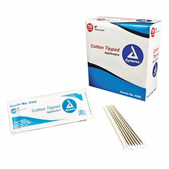Dynarex 6" Cotton Tipped Wood Applicators Box- 10 Pouches (100 per pouch)