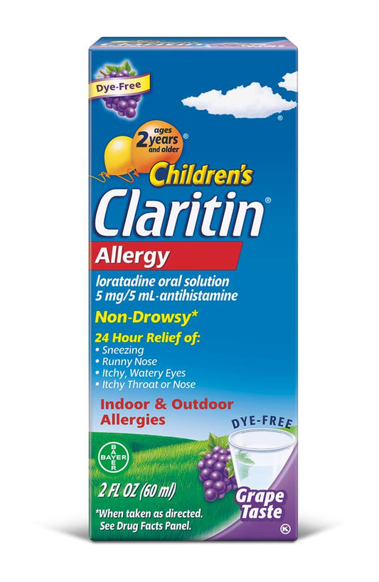 Claritin Children's Allergy Dye-Free 5mg Grape Flavored 2fl oz