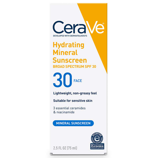 Cerave Hydrating Mineral Face Sunscreen SPF 30 2.5oz