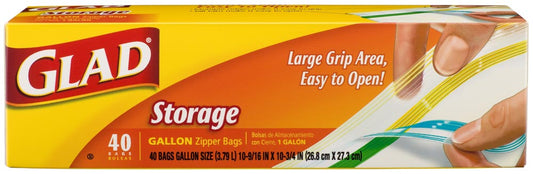 Glad Gallon Storage Zipper Bags 40ct