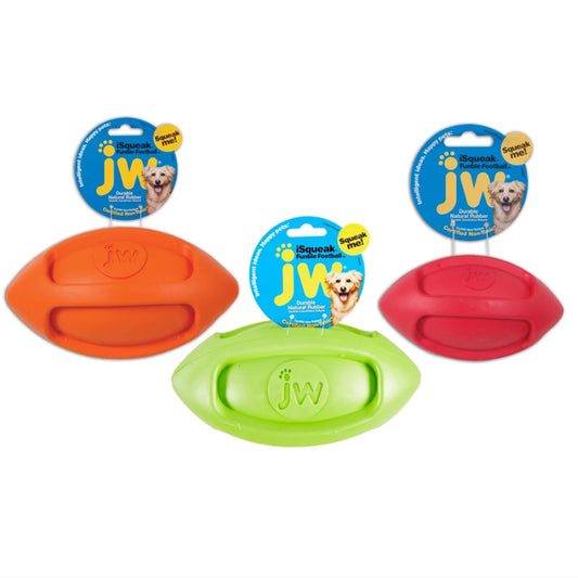 JW iSqueak Funable Football Medium 1ct