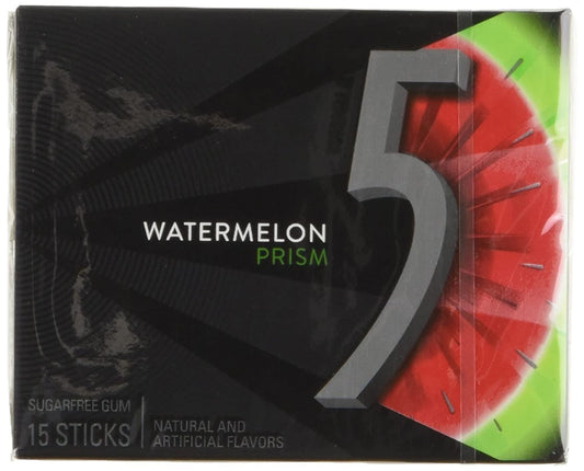 Wrigleys 5 Watermelon Prism Gum Sugarfree 15ct