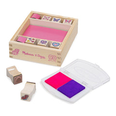 Melissa & Doug Wooden Stamp Set Butterflies and Hearts