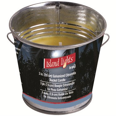 Island Lights 3.15in Galvanized Citronella Bucket Candle 4oz