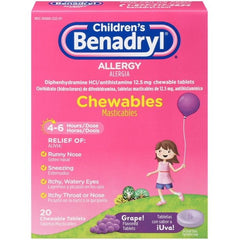 Benadryl Childrens 12.5mg Chew 20ea