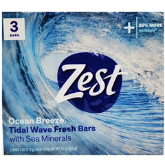 Zest Ocean Breeze Tidal Wave Fresh Bars w/ Sea Minerals 12 oz 3 ct.