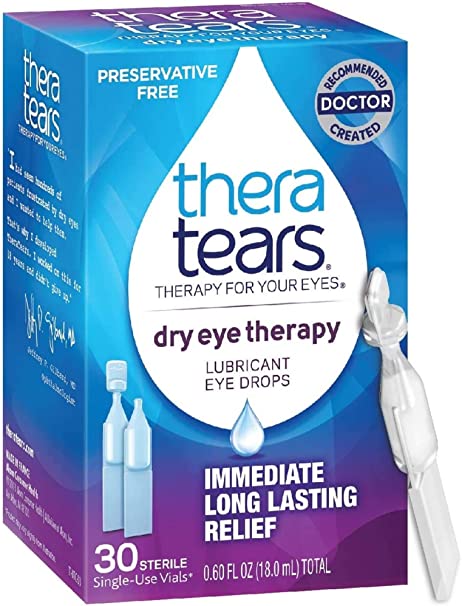 TheraTears Dry Eye Therapy Lubricant Eye Drops 30 Vials- (0.60fl oz each)