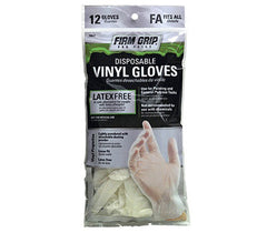 Firm Grip Disposable Vinyl Gloves Latex Free 12ct
