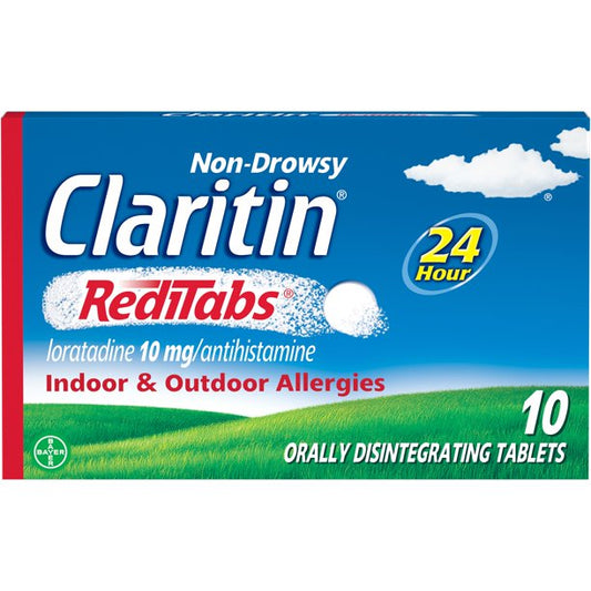 Claritin Non-Drowsy Reditabs Loratadine 10mg 24Hour (10 orally disintegrating tablets)