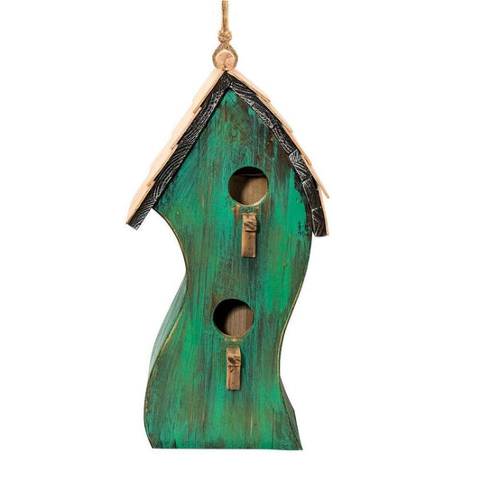 Alpine Swirly Wooden Bird House Assorted Colors