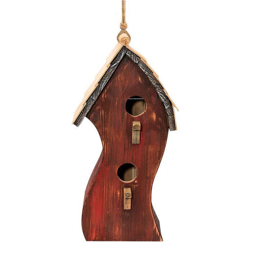 Alpine Swirly Wooden Bird House Assorted Colors