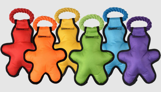 Multipet Tuff Enuff Tug Man w/ Rope Assorted Colors 1ct