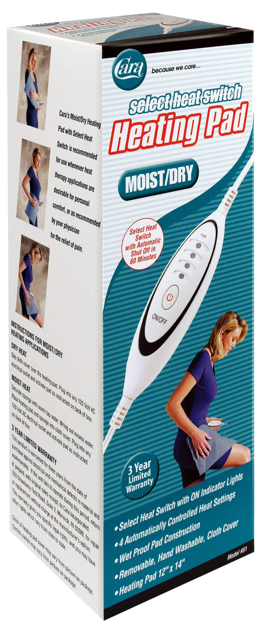 Cara Moist/Dry Heating Pad with Select Heat Switch