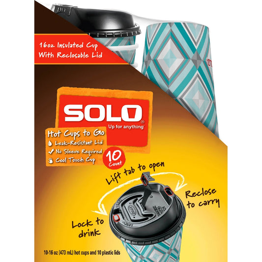 Solo Insulated Cup w/ Reusable Lid 10ct