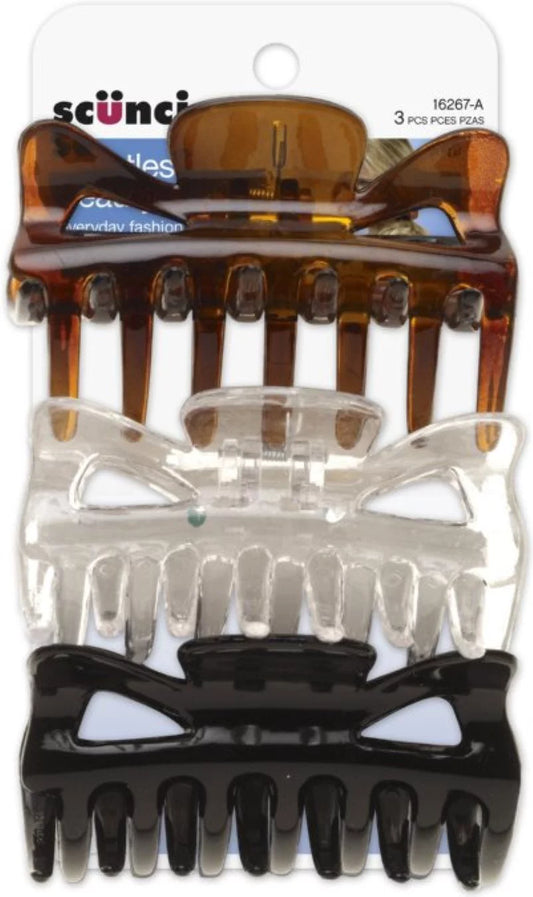 Scunci Jaw Clips 3pk