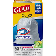 Glade ForceFlex Clorox Tall Kitchen Drawstring Bags Clean Citrus 13Gal (40ct)