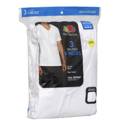 Fruit Of Loom Tag-Free V-Necks Large 3ct