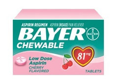 Bayer 81mg Low Dose Aspirin Regimen Chewable (36 cherry flavored tablets)