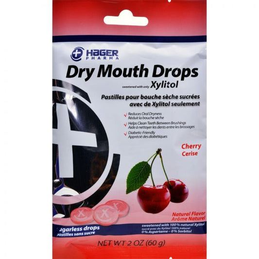 Hager Pharma Dry Mouth Drops Cherry 26 pieces (2oz)