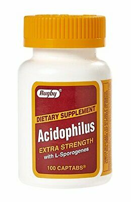 Rugby Acidophilus Extra Strength with L-Sporogenes (100 captabs)