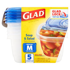 Glad Soup/Salad Medium Rectangle Containers 5ct