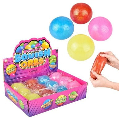 Sticky Squish Orbs Glitter Assorted Colors 1ct