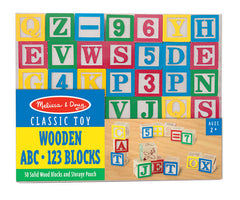 MELISSA & DOUG CLASSIC TOY ABC-123 BLOCKS 50CT