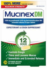 Mucinex DM Maximum Strength Expectorant & Cough Suppressant (28 extended-release bi-layer tablets)