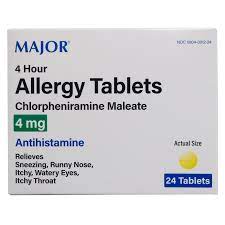 Major 4-Hour Allergy Tablets Chlorpheniramine Maleate 4mg 24ct