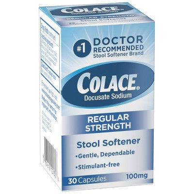 Colace Regular Strength Stool Softener (30 Capsules)