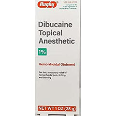 Rugby Dibucaine Topical Anesthetic Hemorrhoidal Ointment 1% (1 oz)
