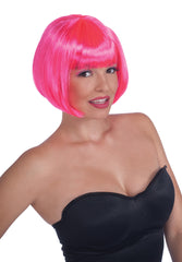 Neon Pink Sassy Bob Wig