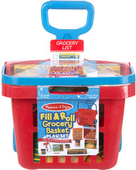 MELISSA & DOUG FILL & ROLL GROCERY BASKET PLAY SET