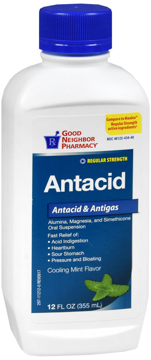 Good Neighbor Pharmacy Antacid & Antigas Regular Strength Cooling Mint Flavor 12fl oz