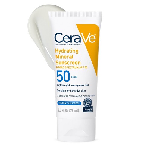 Cerave Hydrating Mineral Face Sunscreen SPF 50 2.5oz