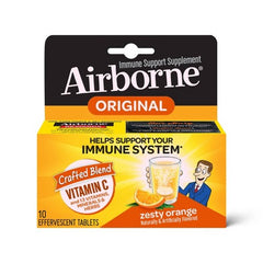 Airborne Immune Support Supplement Original Zesty Orange (10 effervescent tablets)